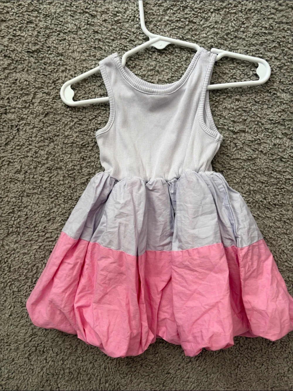 GAP Girls Pink and Light Gray Colorblock Tank Dress